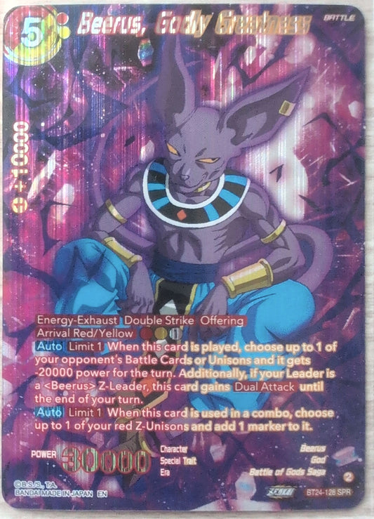 Dragon Ball Super - Beerus, Godly Greatness - BT24-128 SPR